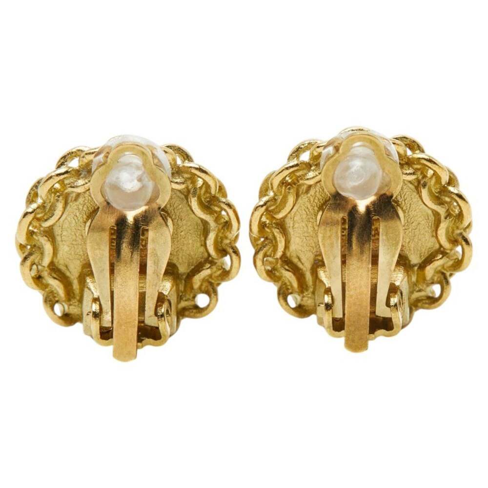 CHANEL Vintage Gold Logo Earrings - Picture 3 of 5